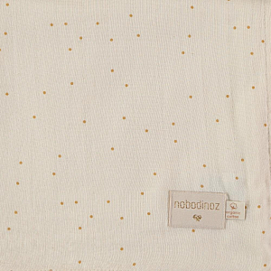 Муслиновая пеленка Nobodinoz "Butterfly Honey Sweet Dots/Natur", капли меда с кремовым, 100 x 120 см